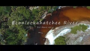 DJI Mavic Air Drone Flying Down A River
