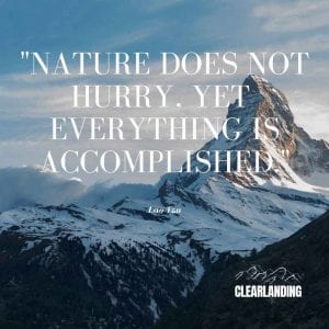 nature does not hurry, yet everything is accomplished - nature meme - clear landing