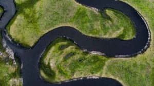 an aerial shot of the st johns river