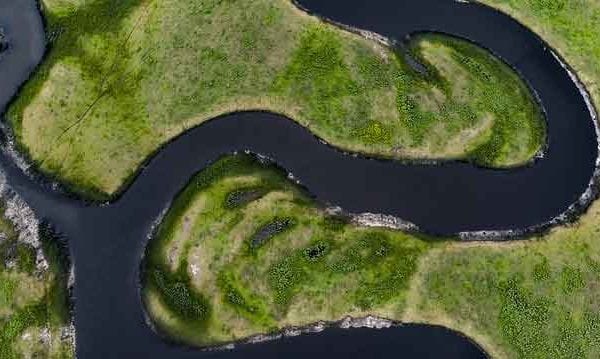 an aerial shot of the st johns river